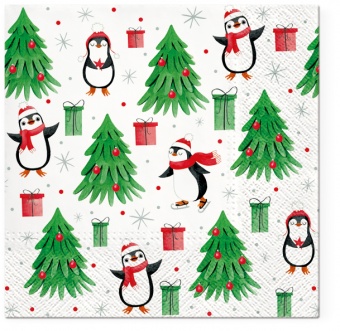 Pl servetėlės kalėdiniai pingvinai