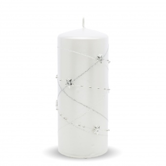 Pl baltos spalvos, žvakė, cilindras yra didelis