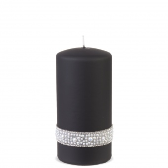 En Juodosios perlinės žvakės krištolo cilindras - vidutinis