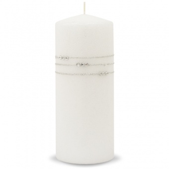Pl baltas, žvakės karoliai, didelis cilindras